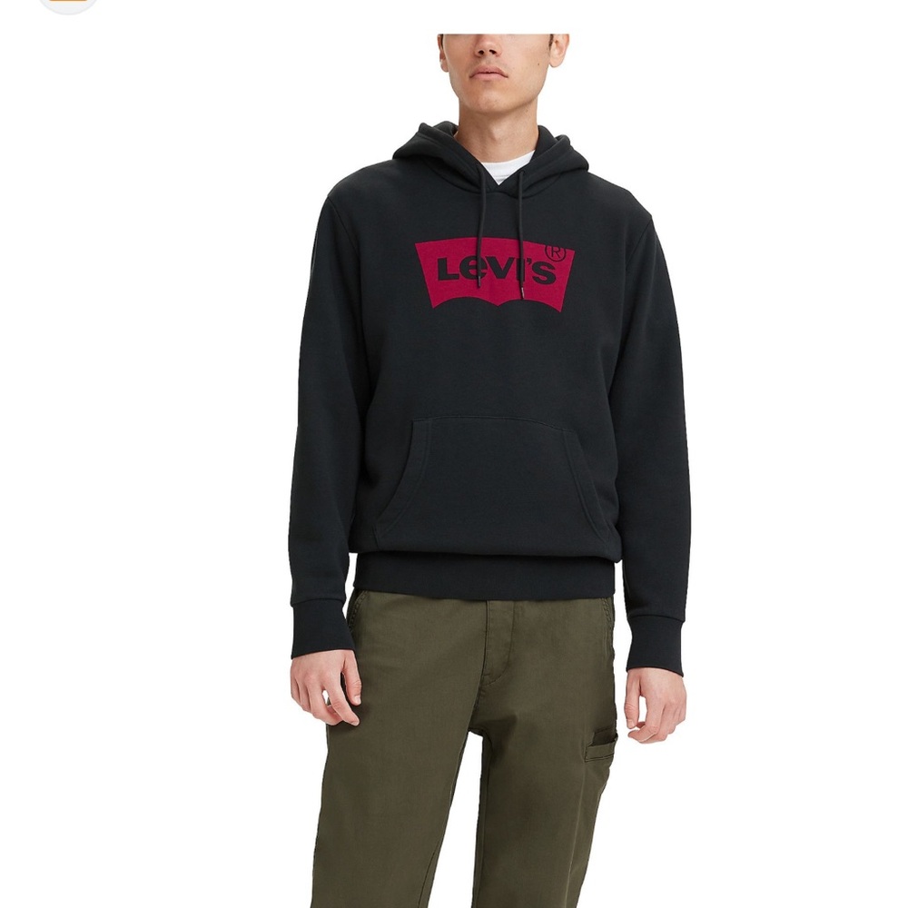 Levi's Black and Red Logo Hoodie for Men